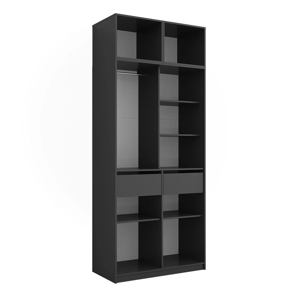 Kledingopslagkast Elmo Antraciet 50 x 40 cm Set van 3 Vicco
