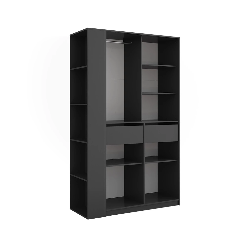 Kledingopslagkast Elmo Antraciet 50 x 200 cm Set van 2 Vicco