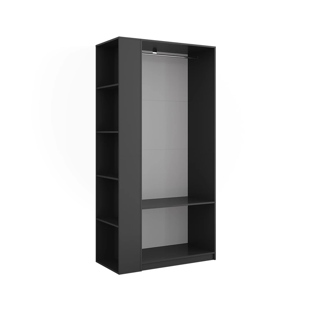 Kledingopslagkast Elmo Antraciet 80 x 200 cm Set van 2 Vicco