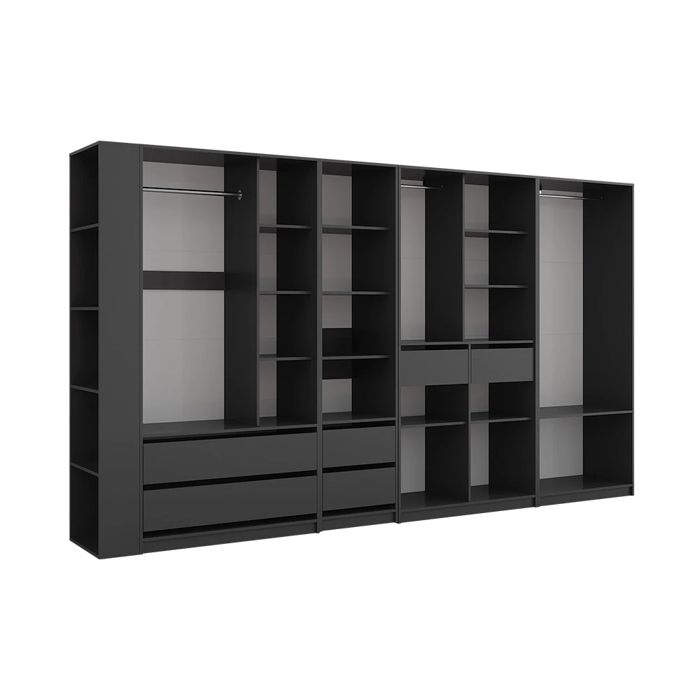Kledingopslagkast Elmo Antraciet 50 x 200 cm Set van 5 Vicco