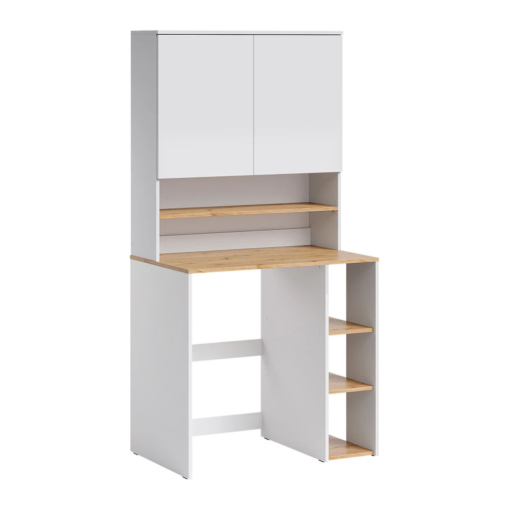 wasmachinekast Viktor Wit/Artisanaal eiken 93.6 x 88.2 cm 2 delen met plank Vicco