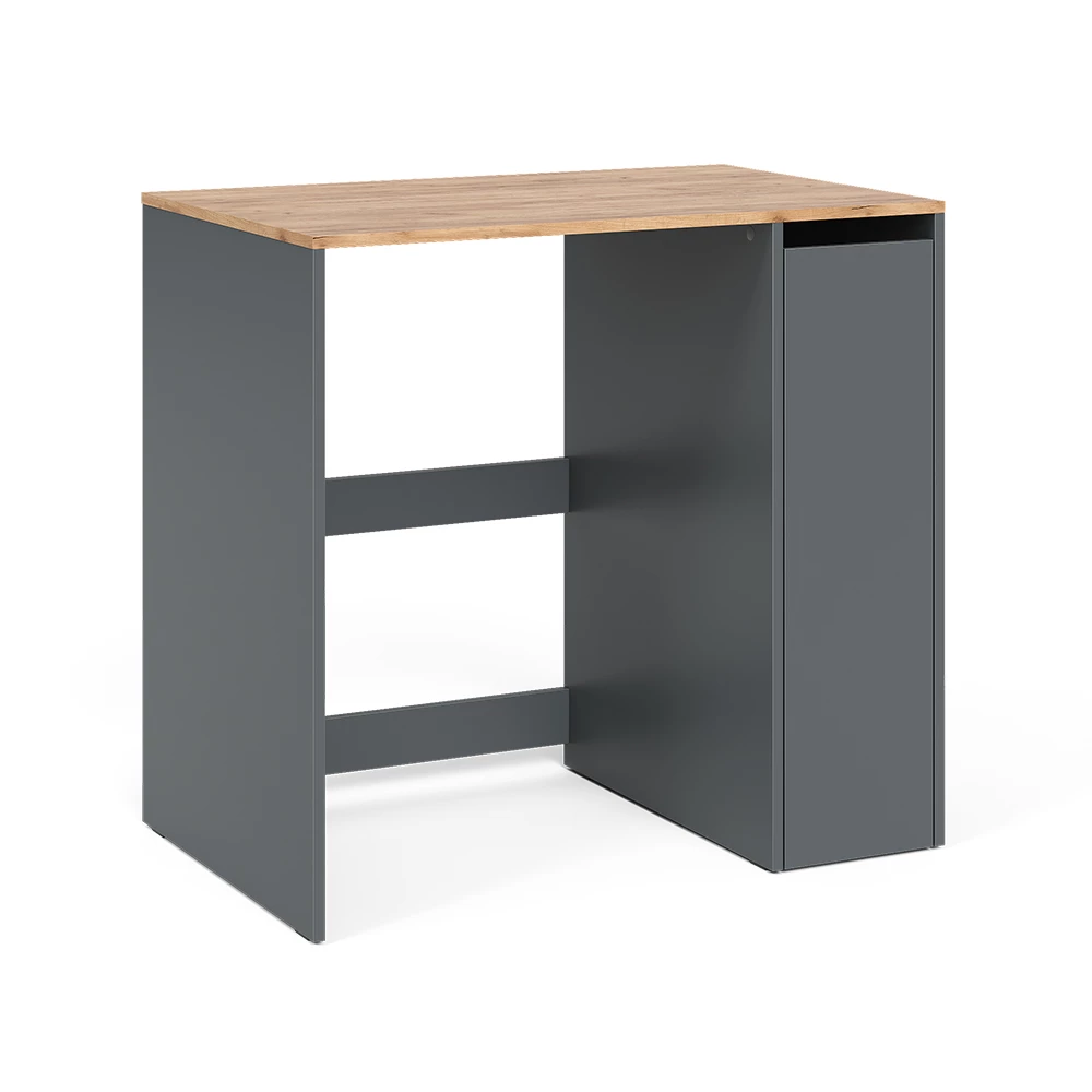 Wasmachinekast Viktor Antraciet/Goudkleurig Eiken 93.6 x 88.2 cm met 3 compartimenten Vicco