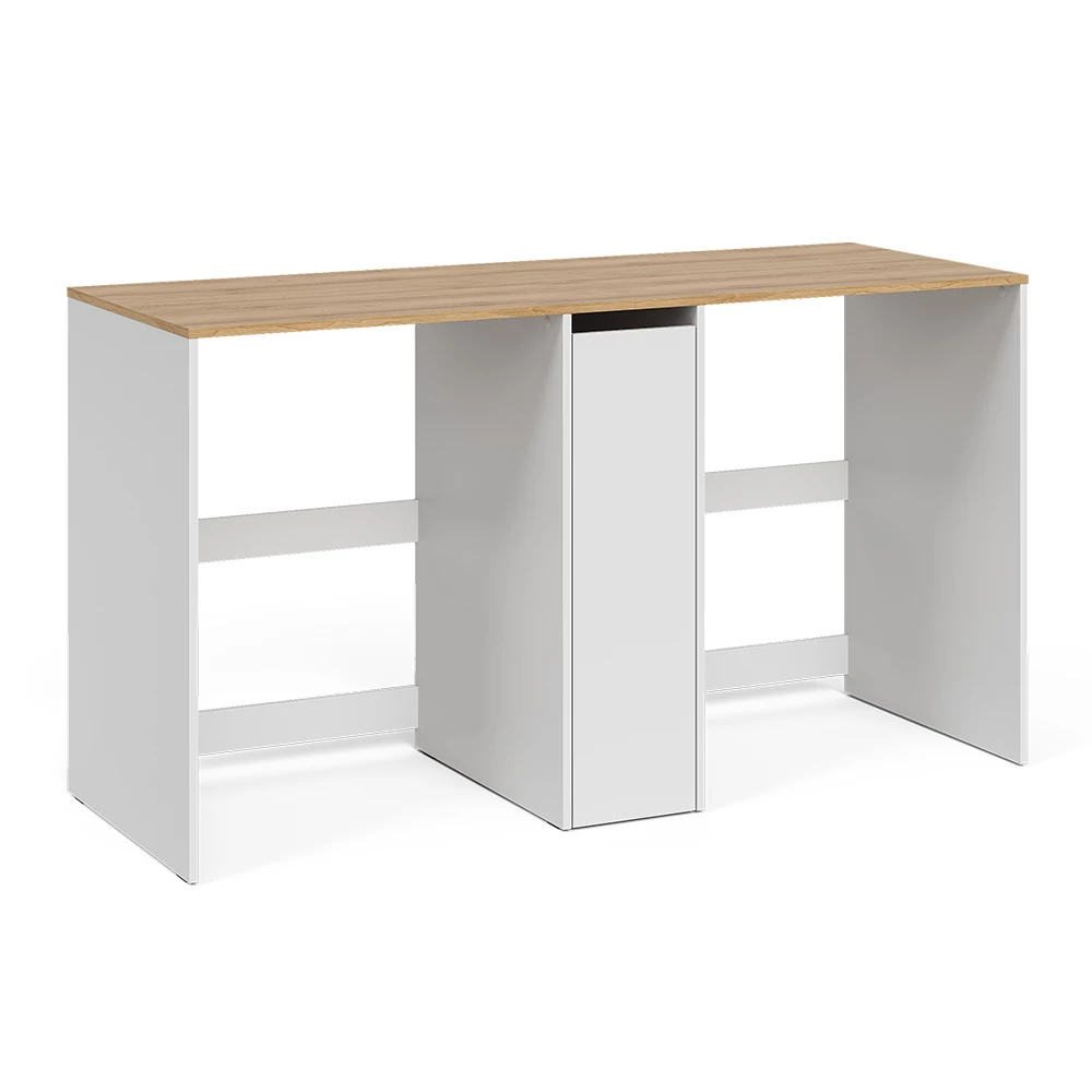 Wasmachinekast Viktor Wit/Artisanaal eiken 159.8 x 88.2 cm met 3 compartimenten Vicco