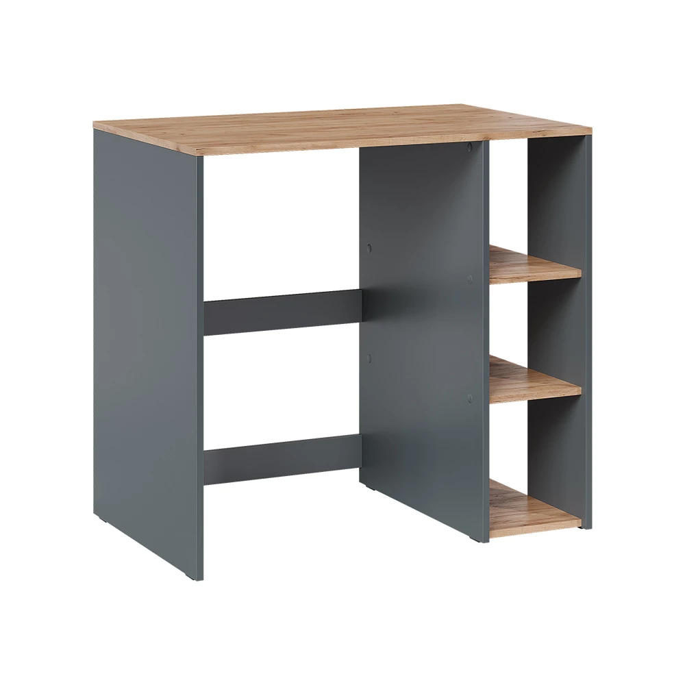 Wasmachinekast Viktor Antraciet/Goudkleurig Eiken 93.6 x 88.2 cm met 2 legplanken Vicco