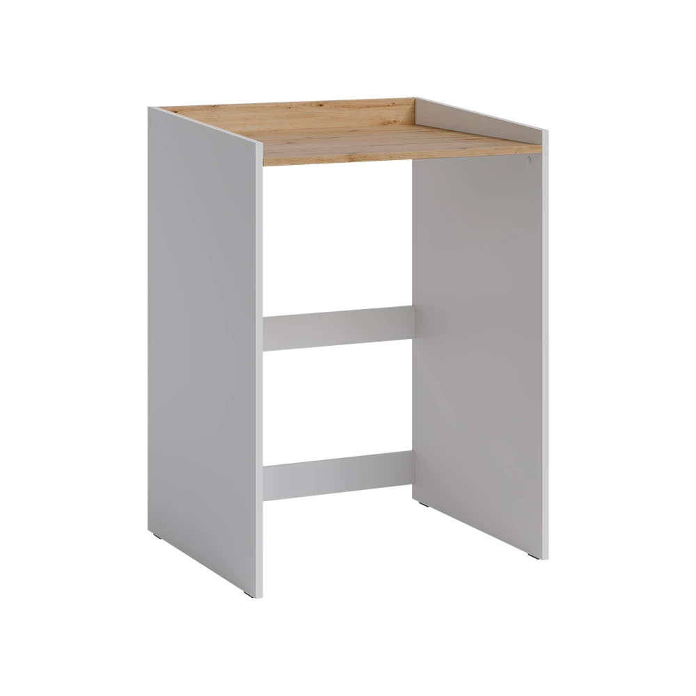 Wasmachinekast Viktor Wit/Artisanaal eiken 67.8 x 94.6 cm met rand Vicco
