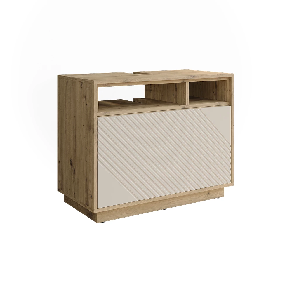 Wastafelonderkast Beatrice Kasjmier/Artisanaal eiken 80 x 64 cm met lade Vicco