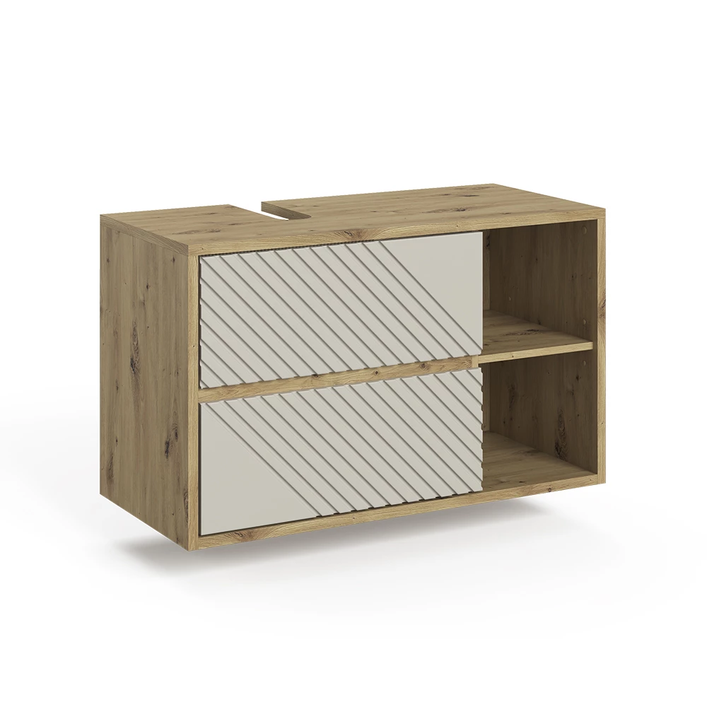 Wastafelonderkast Viola Artisanaal eiken/Kasjmier 100 x 60 cm Vicco