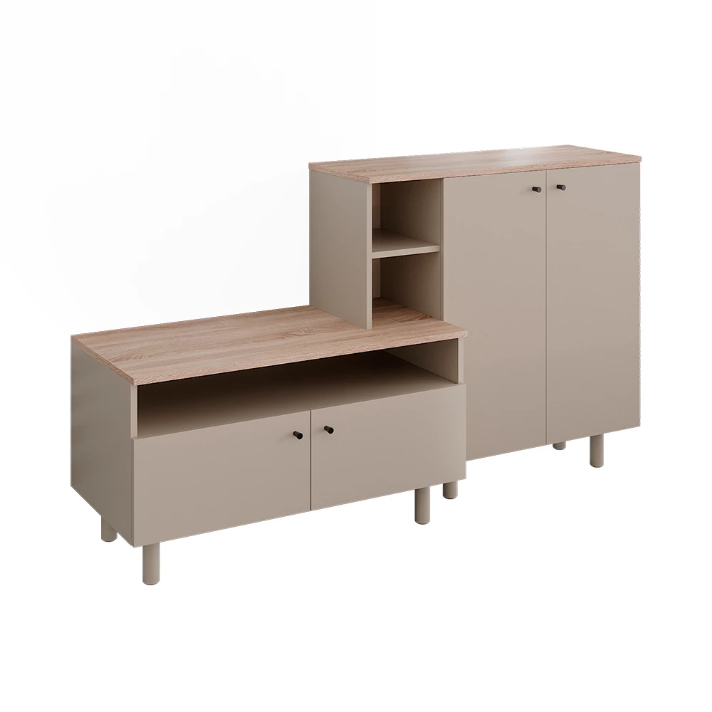 Garderobe Elano Grijs/Eiken 140 x 80 cm Vicco