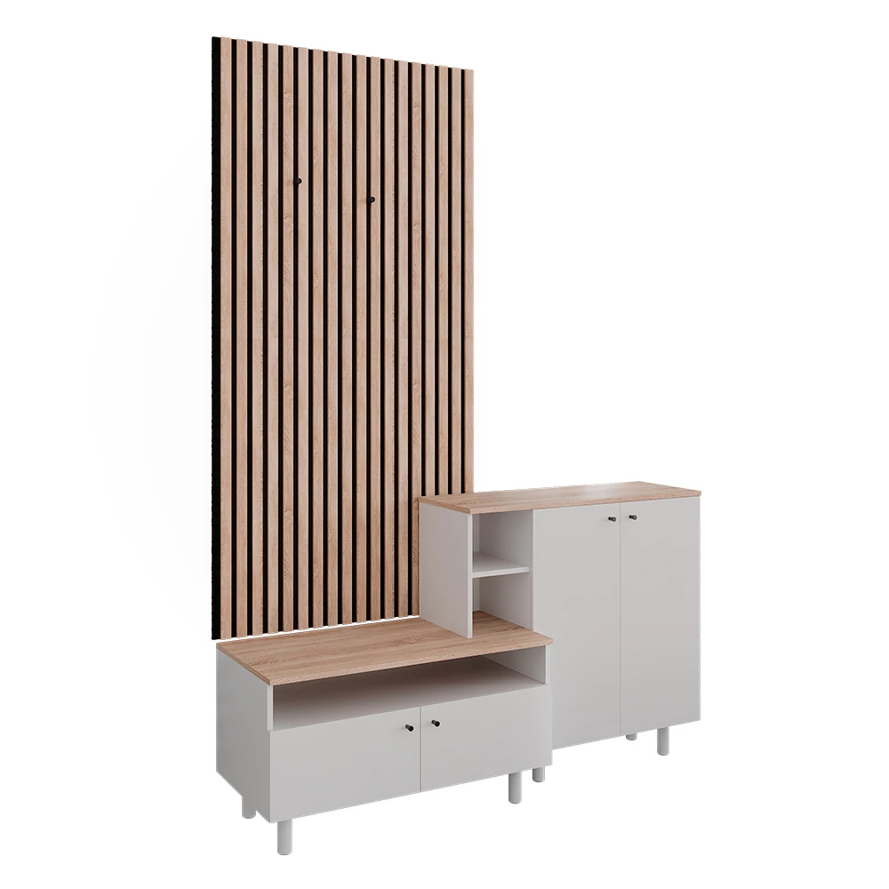 garderobeset Elano Wit/Eiken 140 x 80 cm 2 delen Vicco