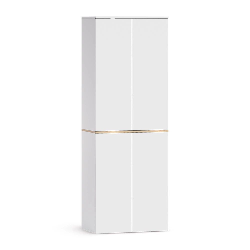 multifunctionele kast Viktor Wit/Artisanaal eiken 68 x 188.6 cm met 6 gesloten compartimenten Vicco