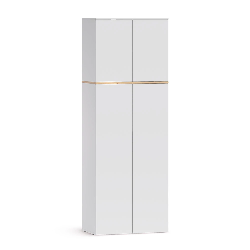 multifunctionele kast Viktor Wit/Artisanaal eiken 68 x 188.6 cm met 8 gesloten compartimenten Vicco