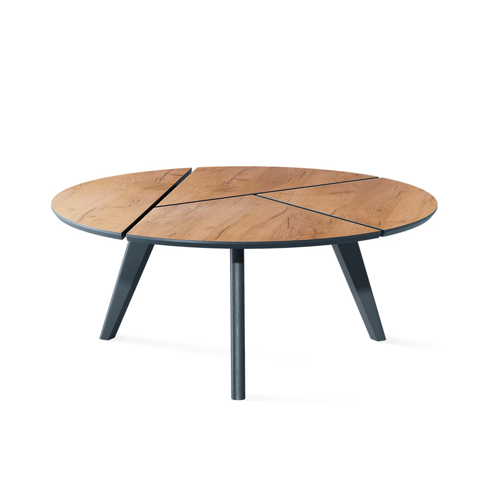 Salontafel Mairo Goudkleurig Eiken/Zwart 90 x 34 cm Vicco