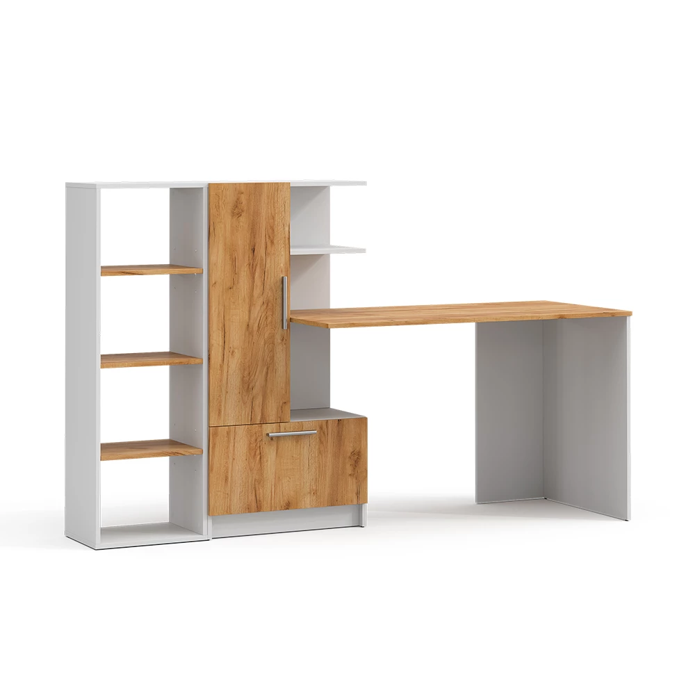 Bureau Tomy Wit/Goudkleurig Eiken 150 x 59 cm Set van 2 Vicco
