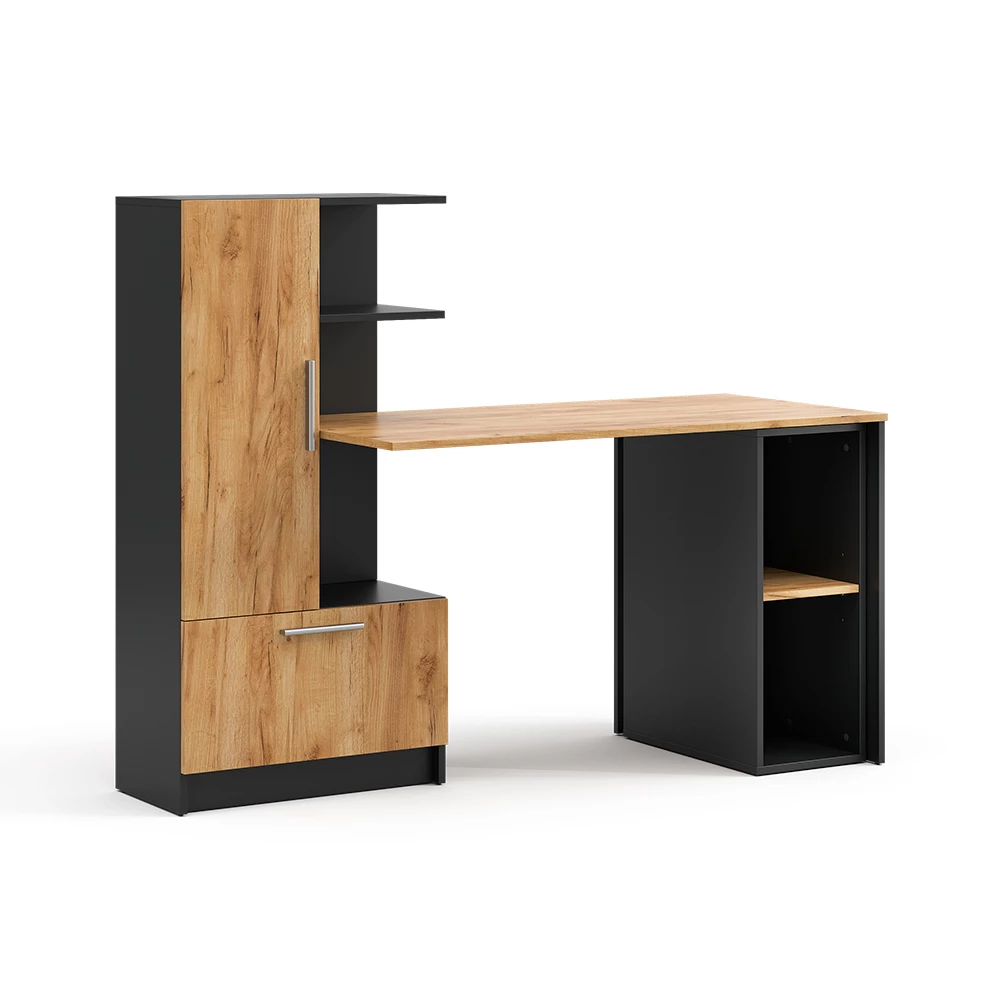 Bureau Tomy Antraciet/Goudkleurig Eiken 150 x 59 cm Set van 2 Vicco