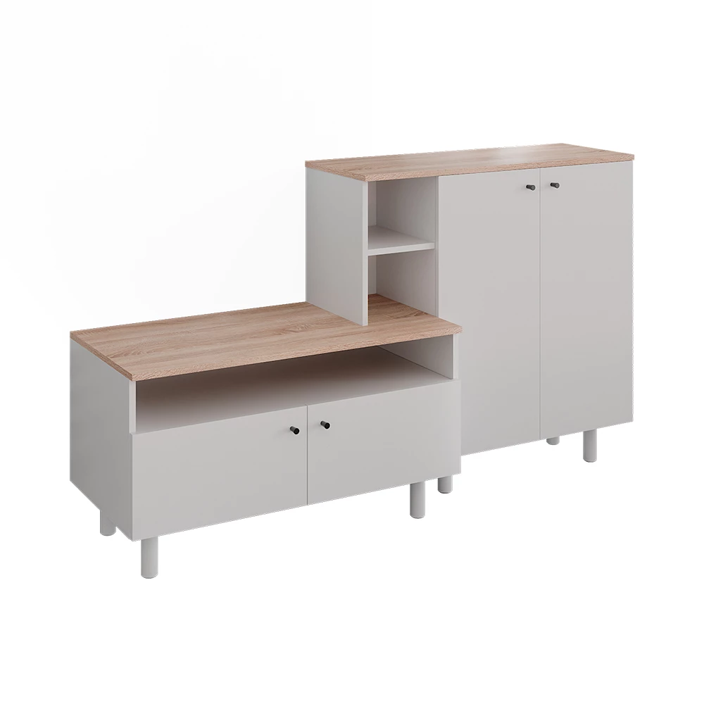 Garderobe Elano Wit/Eiken 140 x 80 cm Vicco