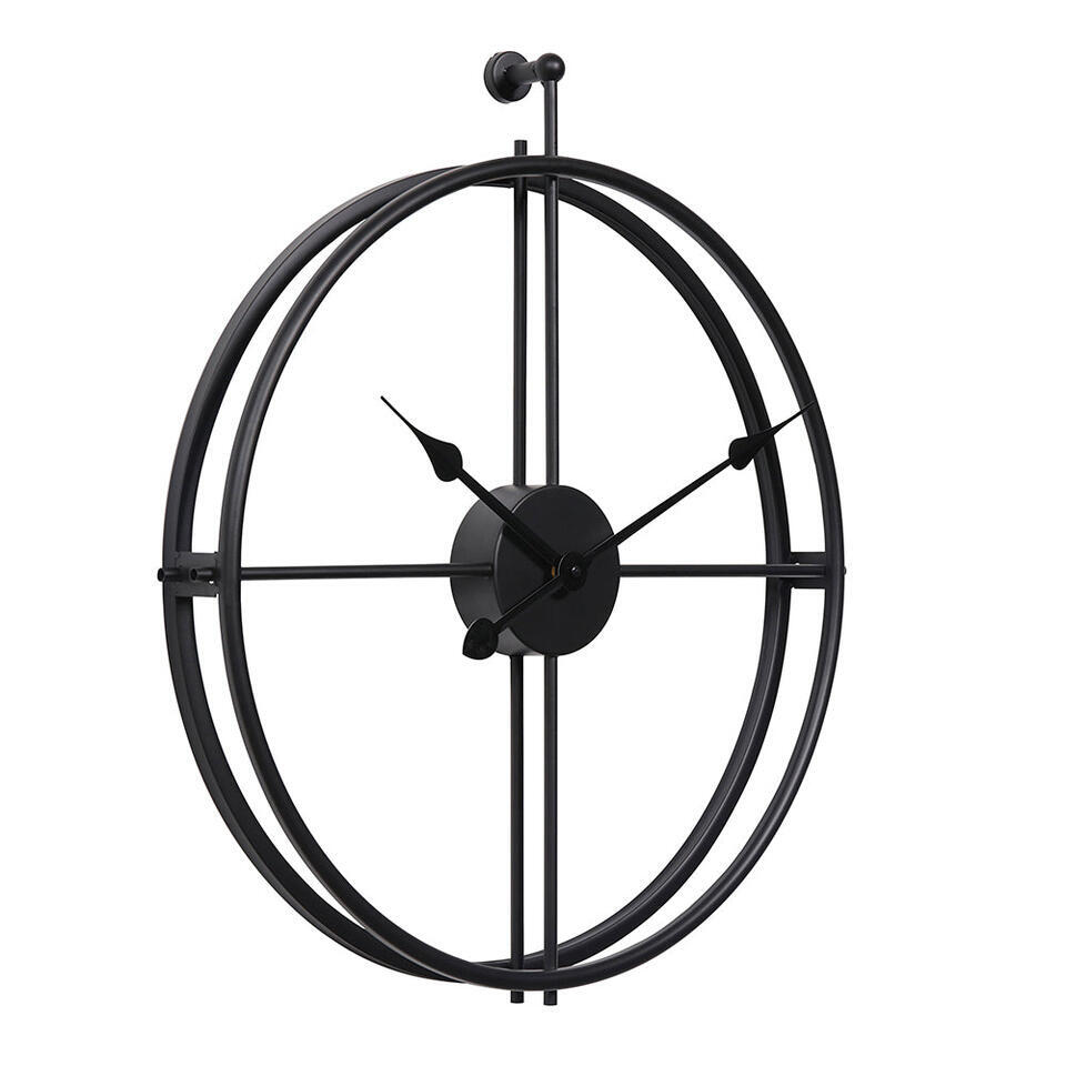 LW Collection Wandklok Alberto zwart 62cm