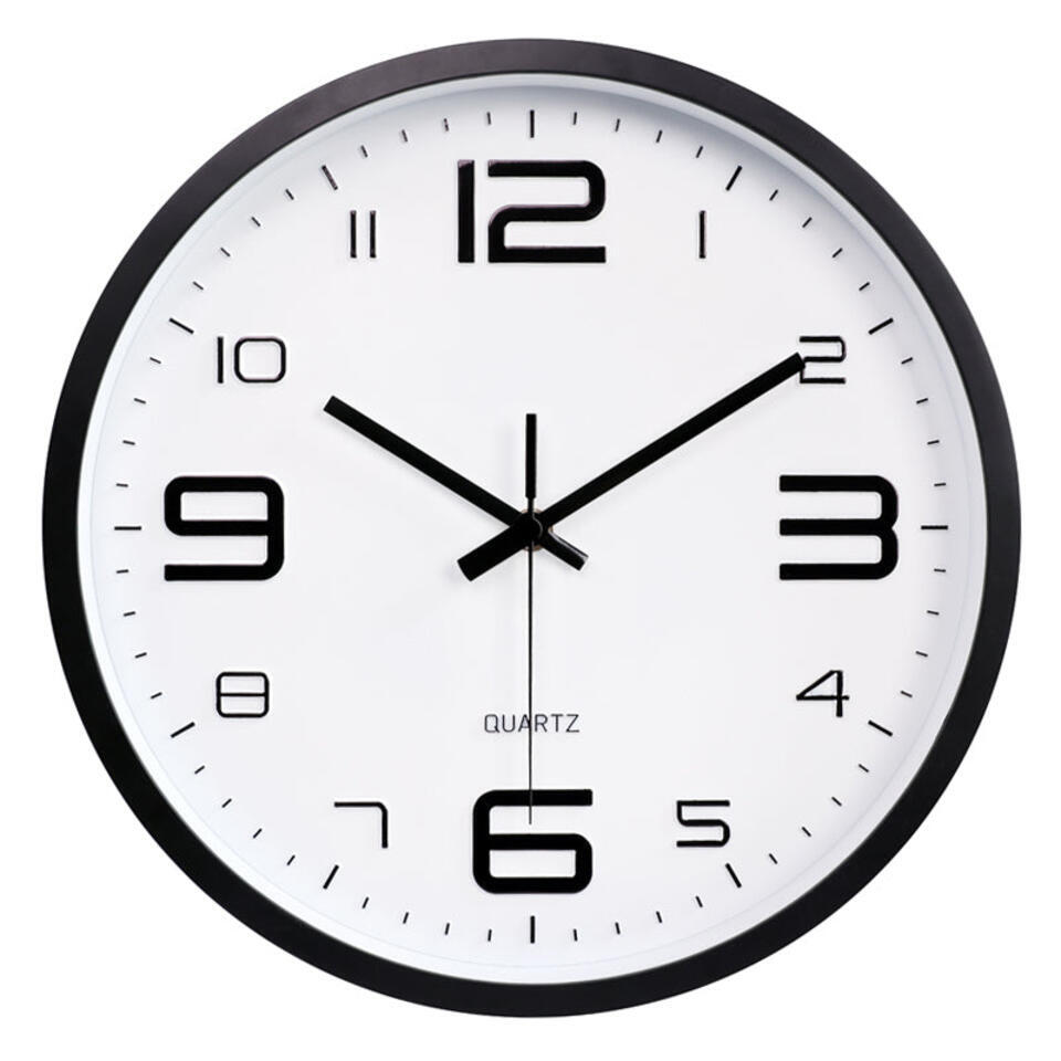 LW Collection Keukenklok Xenn4 zwart wit 30cm