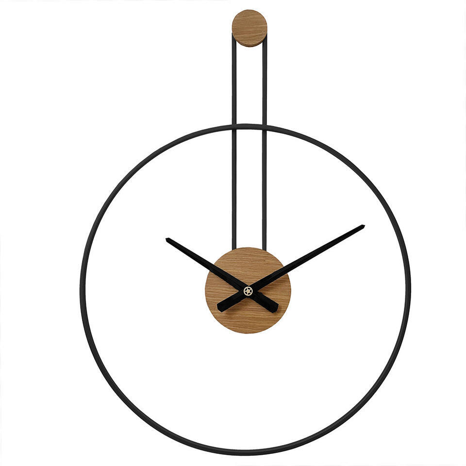 LW Collection Wandklok Fargo zwart 55cm