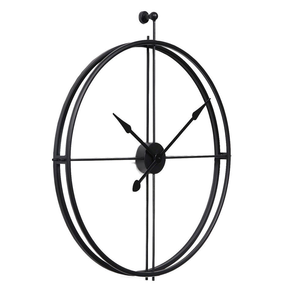 LW Collection Wandklok XL Alberto zwart 80cm
