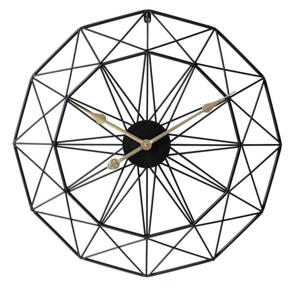 LW Collection Wandklok Megan zwart 60cm