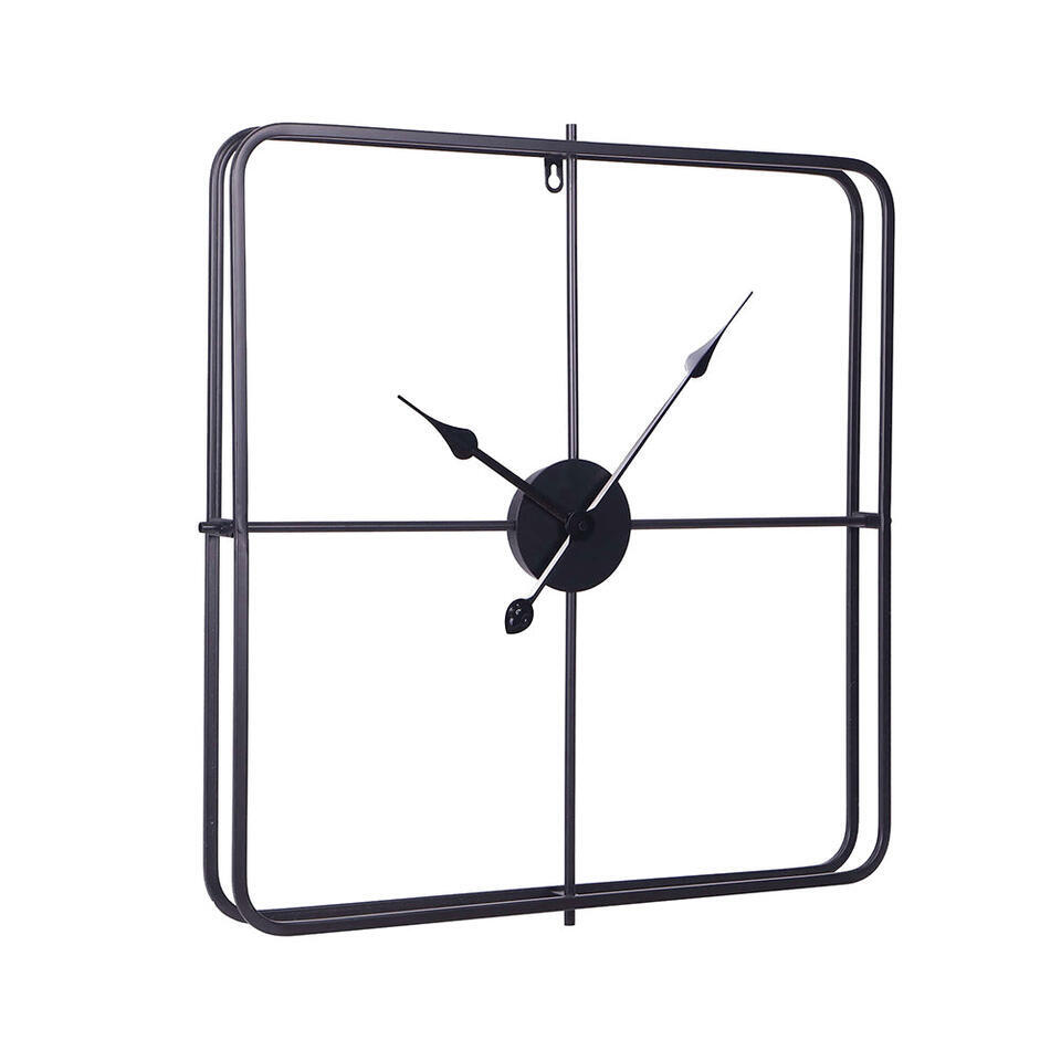 LW Collection Wandklok Harvey Zwart 60cm
