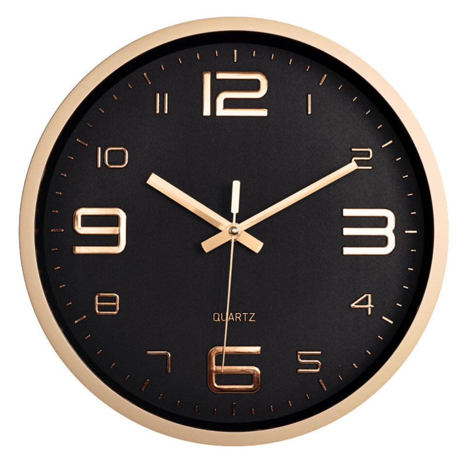 LW Collection Keukenklok Xenn3 rosé zwart 30cm