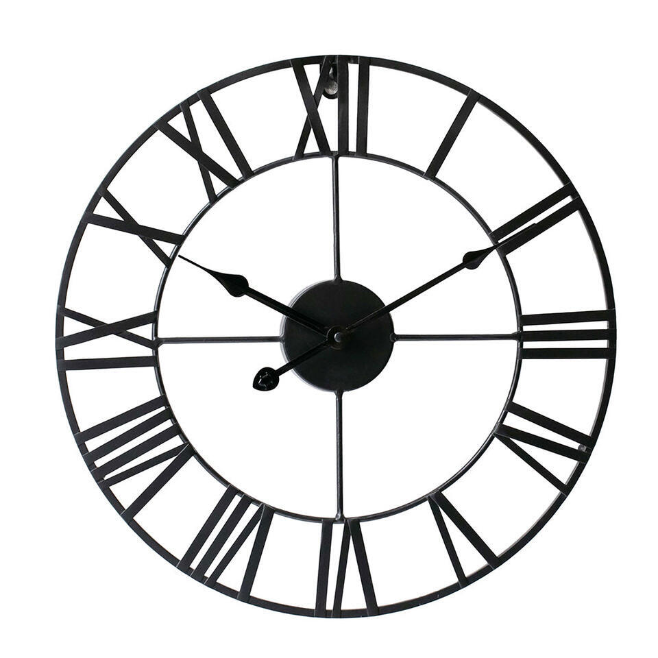 LW Collection Wandklok Olivier zwart 40cm