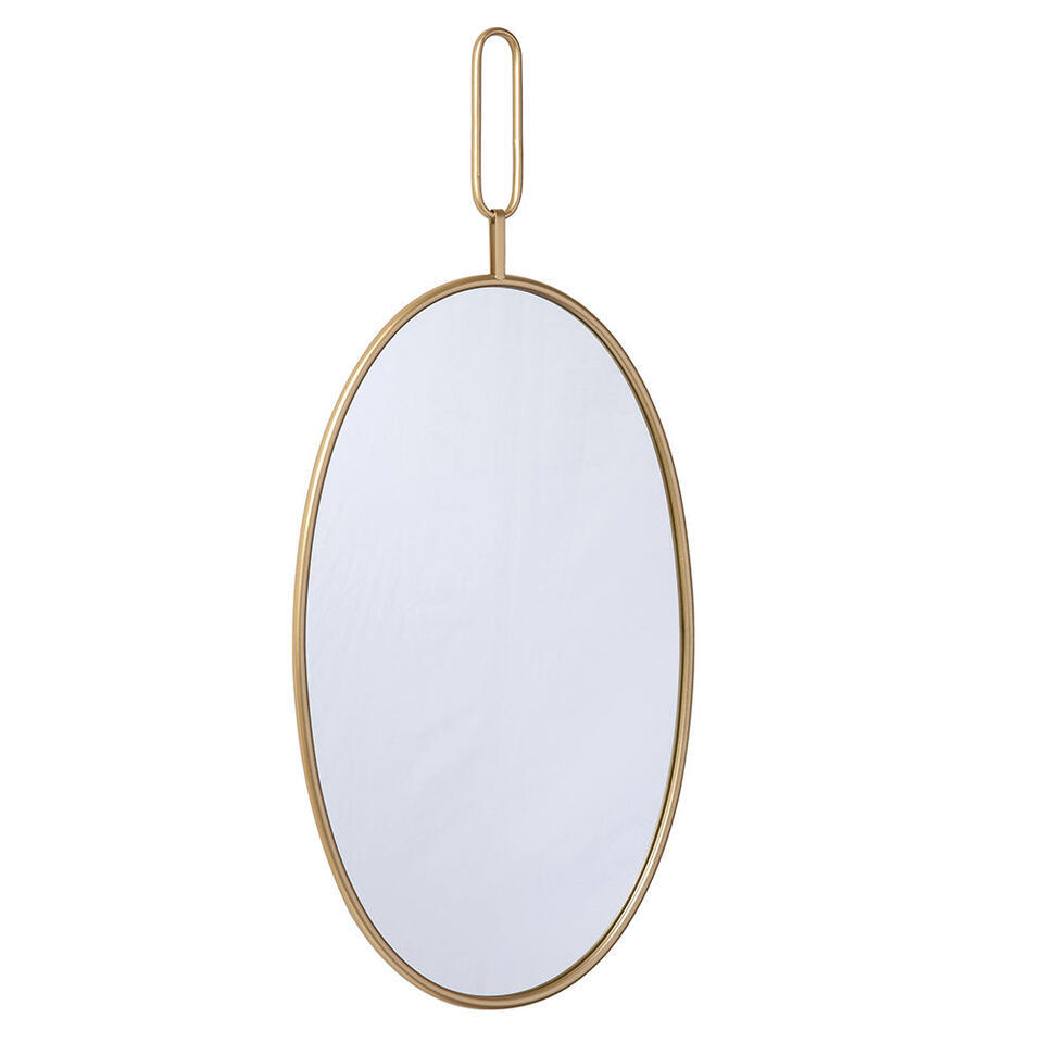 LW Collection Wandspiegel goud rond ovaal 45×96 cm metaal