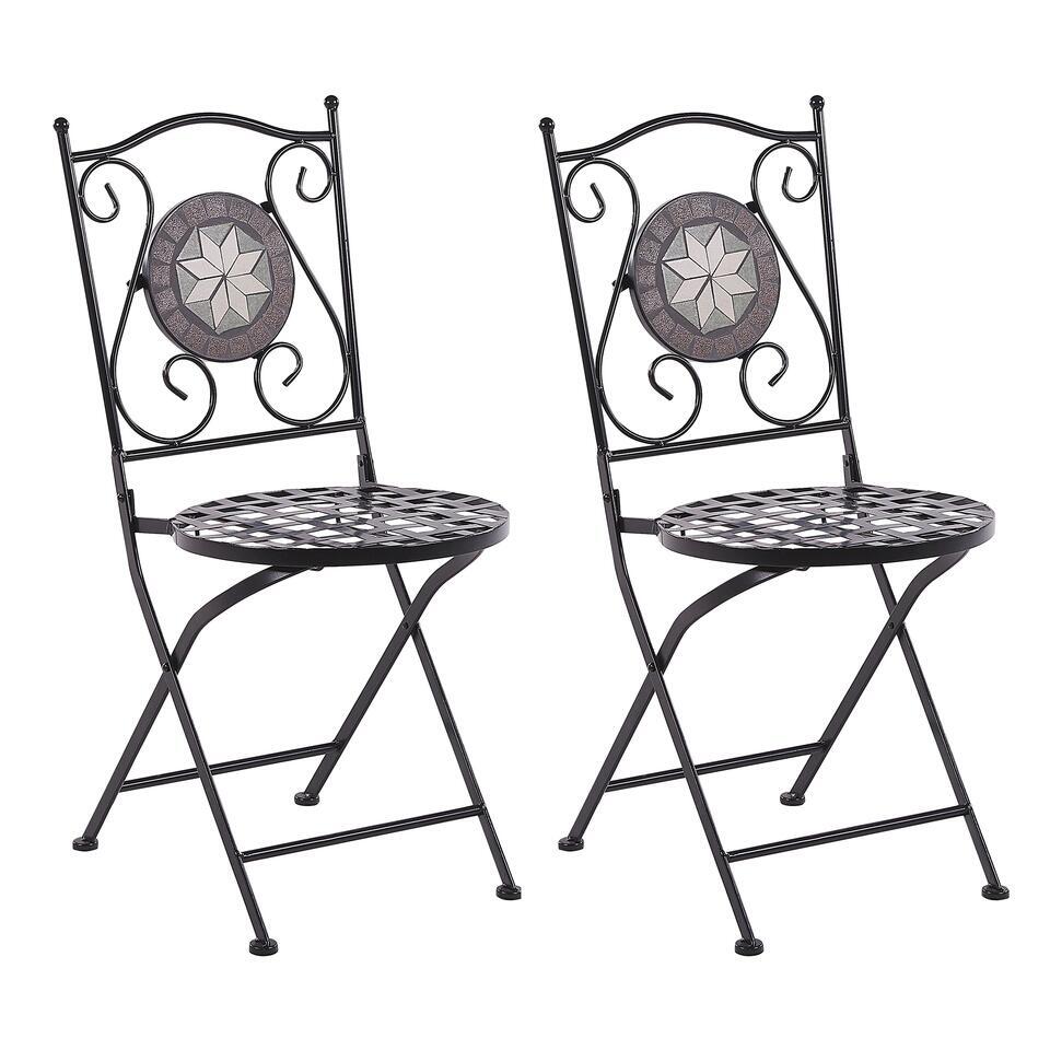 CARIATI – Tuinstoel set van 2 – Zwart – IJzer