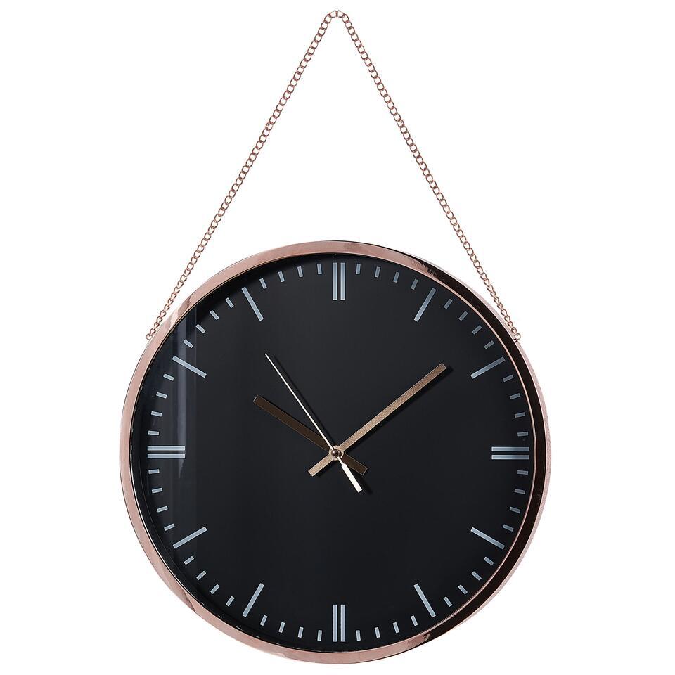 BEZAS – Wandklok – Zwart – Synthetisch materiaal