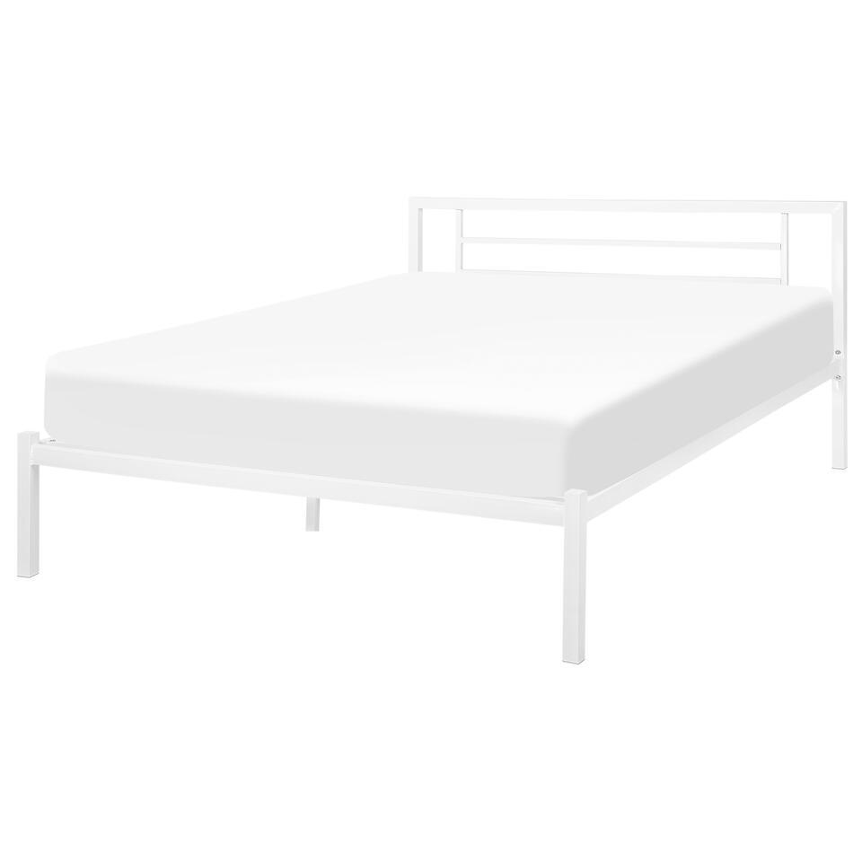 CUSSET – Tweepersoonsbed – Wit – 140 x 200 cm – Metaal