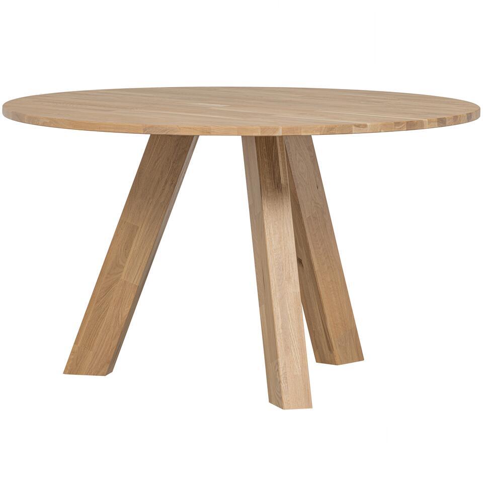 WOOOD Rhonda Eettafel – Rond – Eiken – Naturel – Ø129 cm