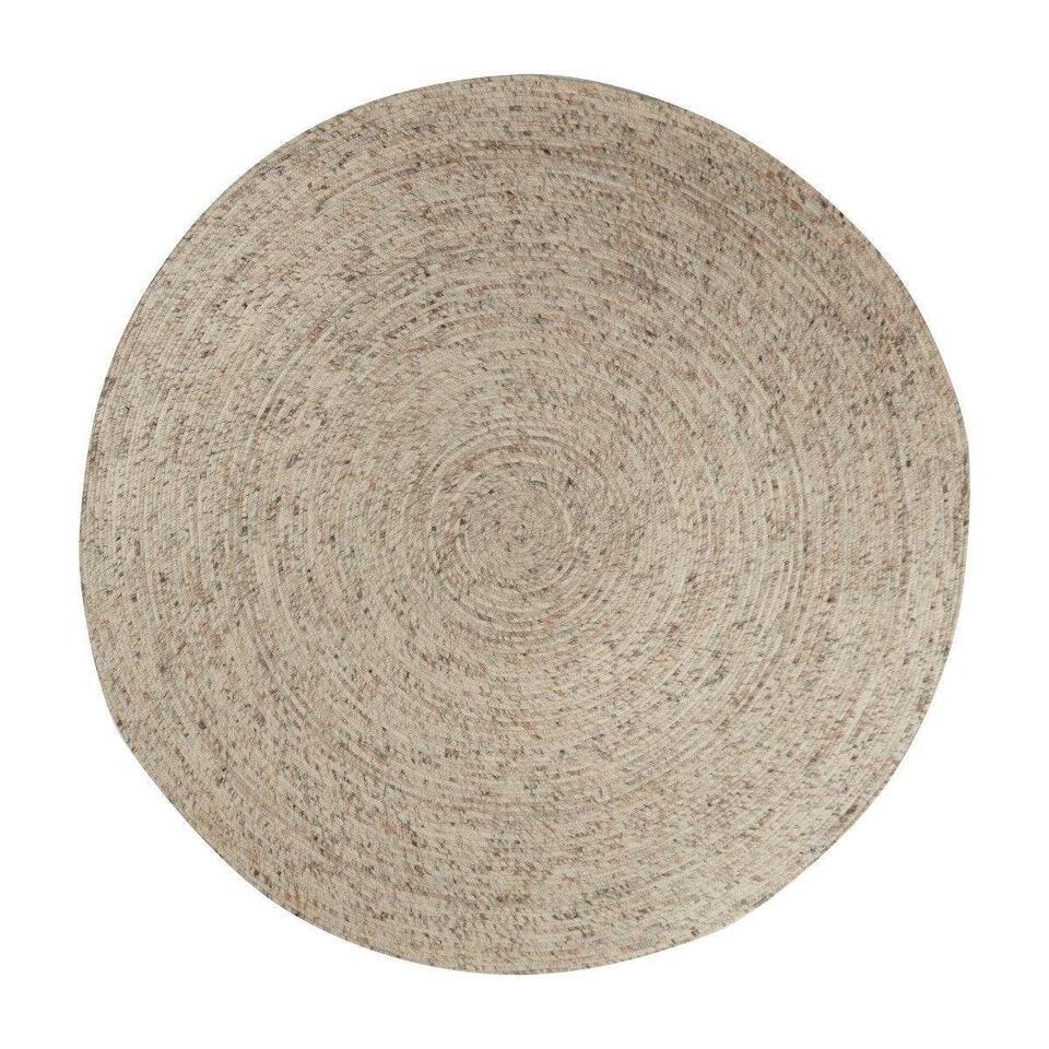 Interieur05 rond vloerkleed Gapo beige/wit – 150 x 150 cm