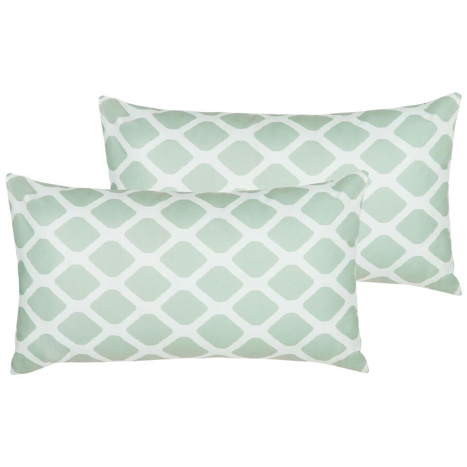 KALAMOS – Tuinkussen set van 2 – Groen – 40 x 70 cm – Polyester