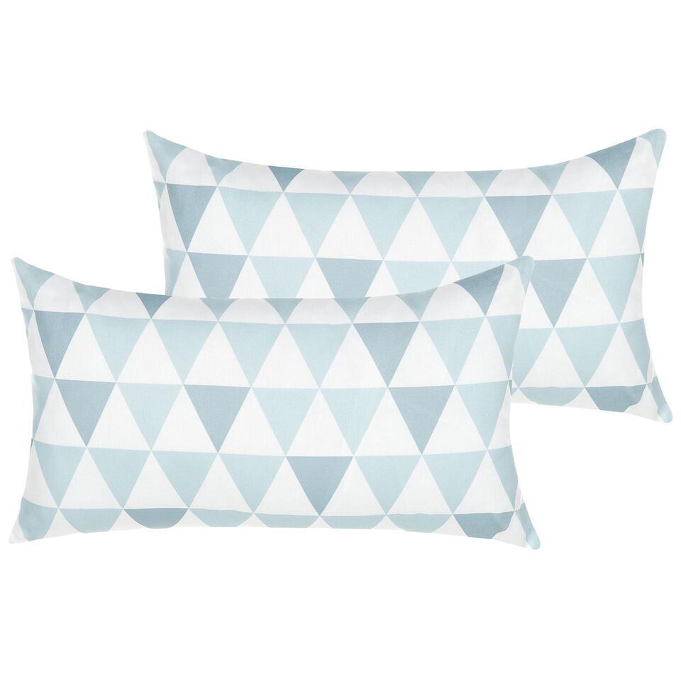 TRIFOS – Tuinkussen set van 2 – Blauw – 40 x 70 cm – Polyester