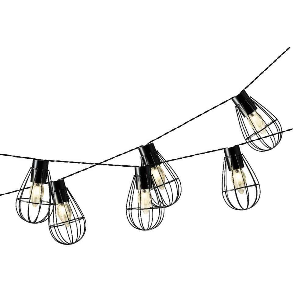 Lumineo Lichtsnoer – solar – metaal – 8 lampjes – 350 cm