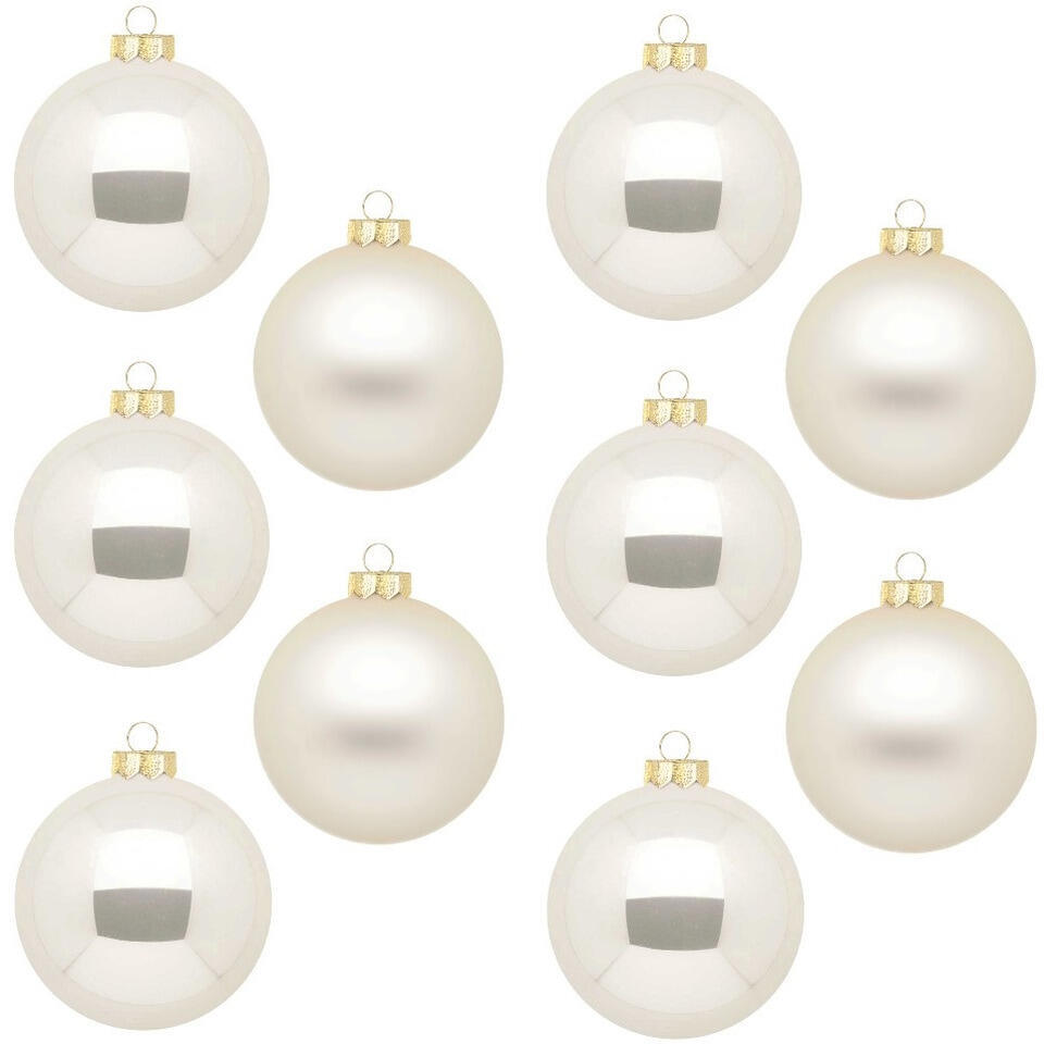 Christmas Goods Kerstballen – 20x – champagne – glans/ mat – 6cm
