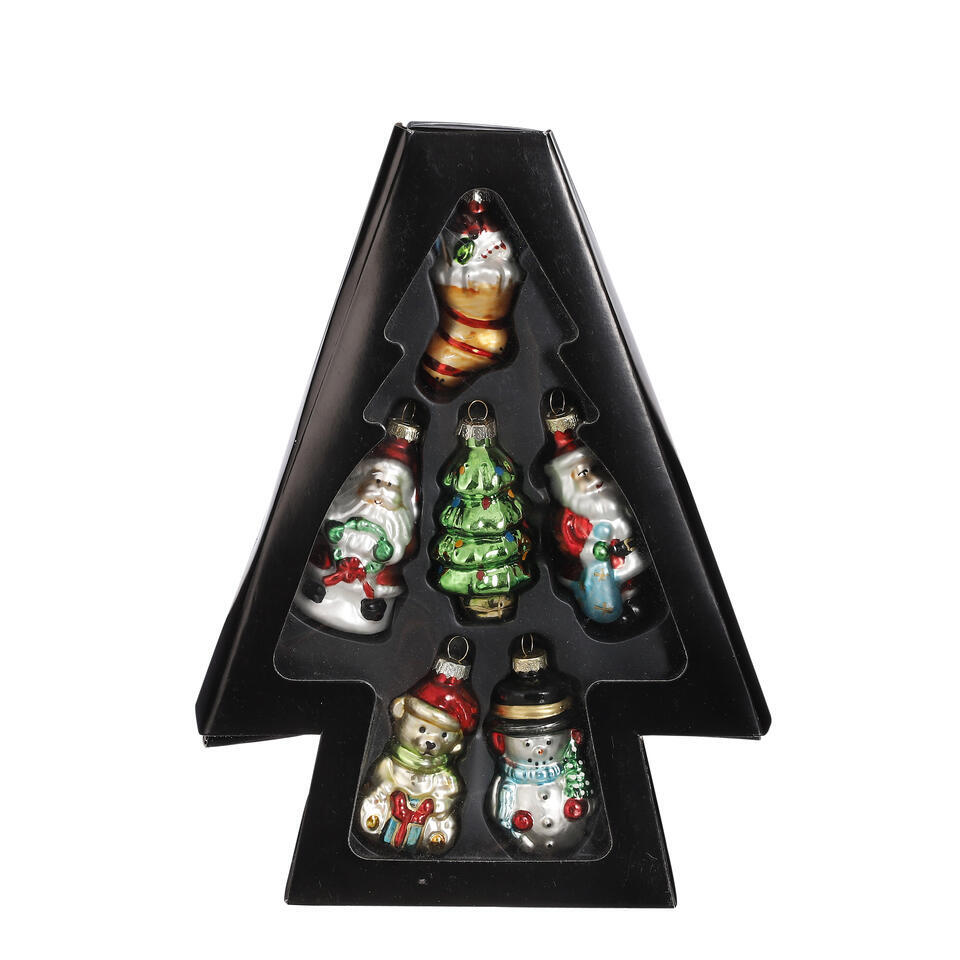 House of Seasons Kerst Ornamenten – Set 6 stuks – Glas – Groen