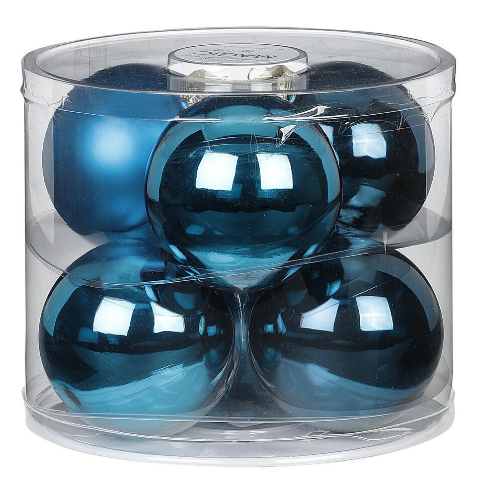 Inge Christmas Grote kerstballen – 6x – kobalt blauw – 10 cm