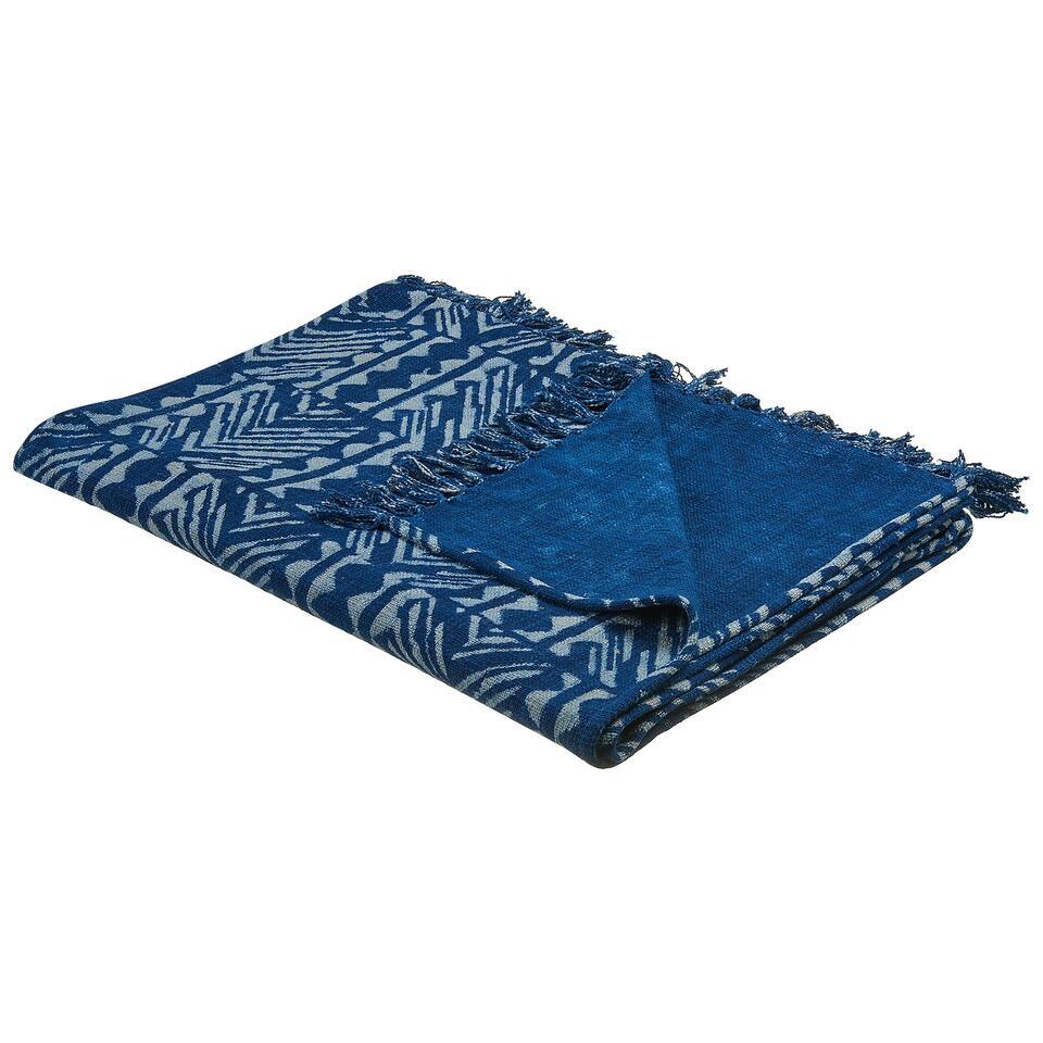 SHIVPURI – Plaid – Blauw – 130 x 180 cm – Katoen