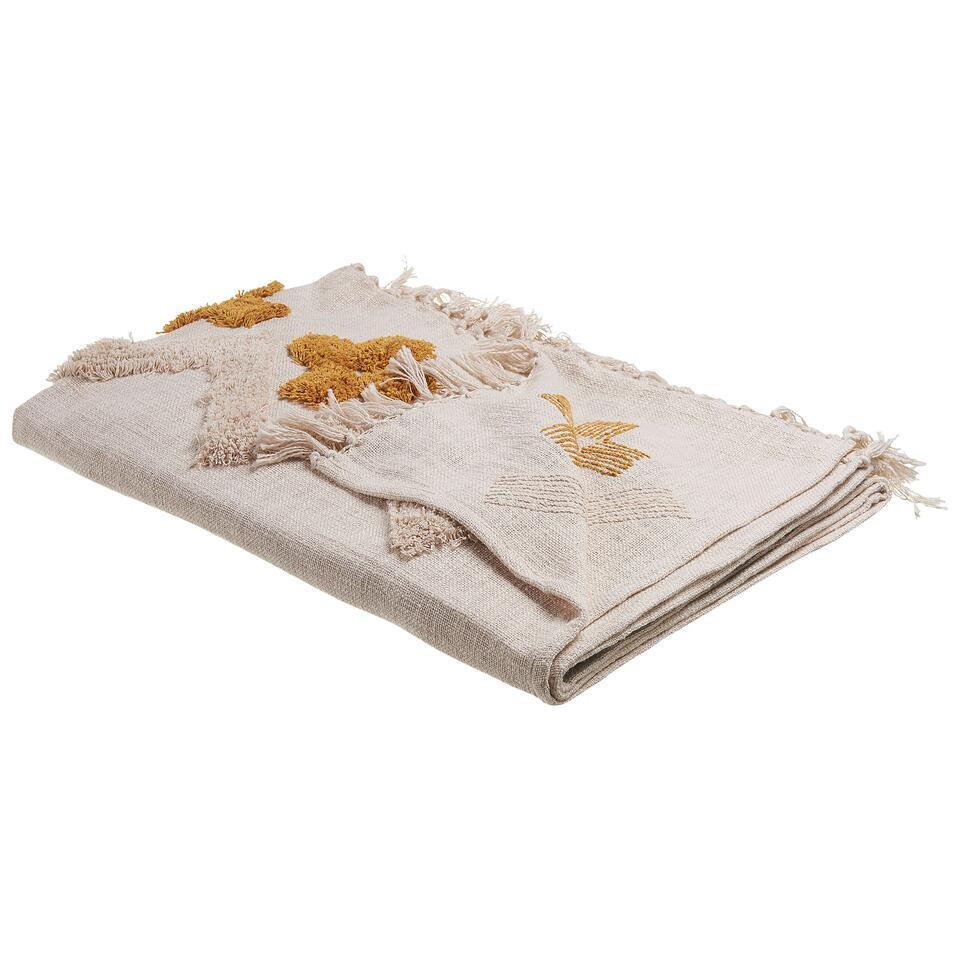 ADONI – Plaid – Beige – 130 x 180 cm – Katoen