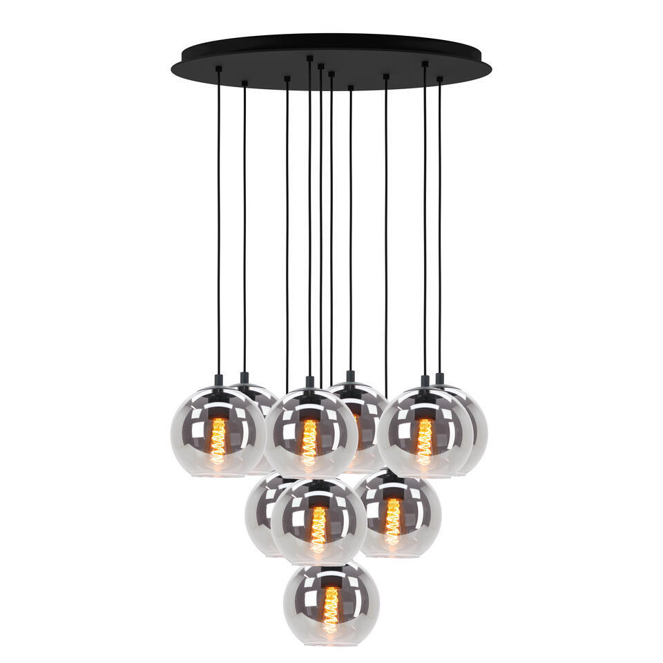 EGLO Ariscani Hanglamp – Ø 65,5 cm – smoke glas – Zwart