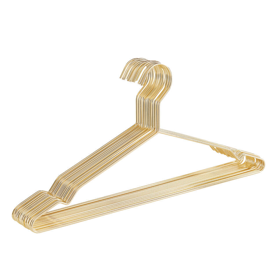 20 Metalen Kleerhangers, Ultra-dunne en Ruimtebesparende Kledinghangers, Goud