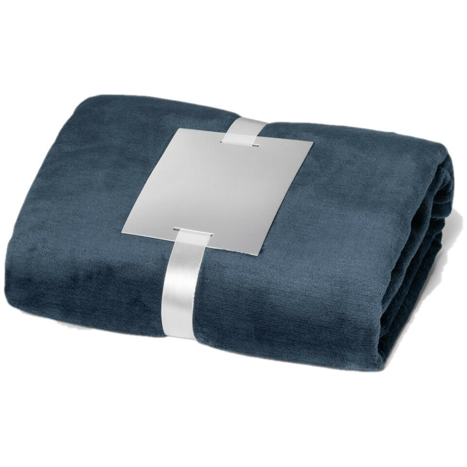 Stricker Fleece deken – plaid – blauw – polyester – 120 x 150 cm