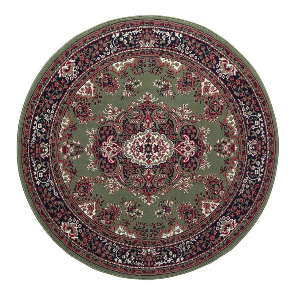 Interieur05 rond vintage vloerkleed Nain Perzisch groen – 100 x 100 cm