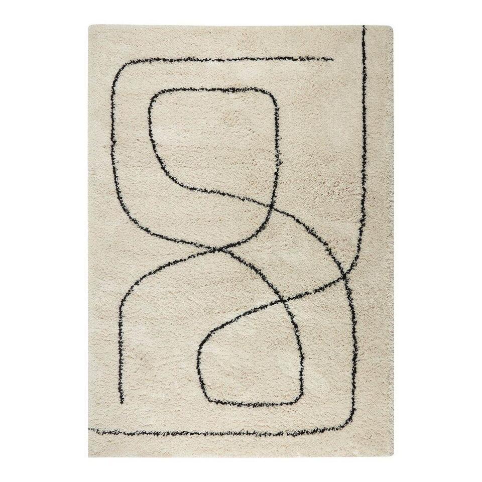 Interieur05 Hoogpolig vloerkleed wit Lines – 290 x 200 cm