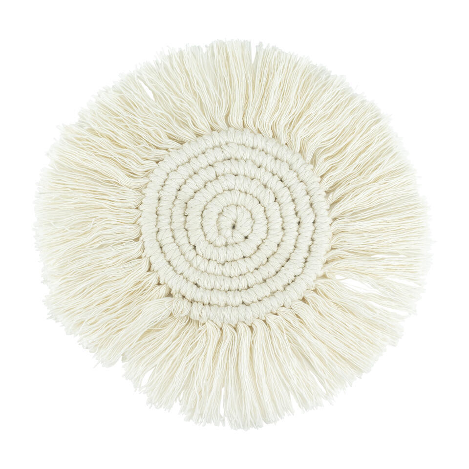 Krumble Onderzetter macrame rond – Katoen – Beige