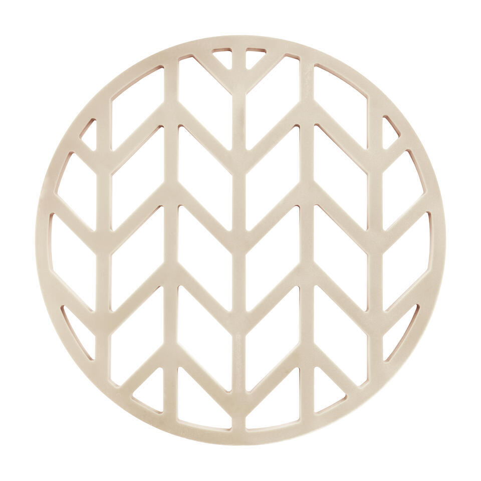 Krumble Siliconen pannenonderzetter rond met pijlen patroon – Beige