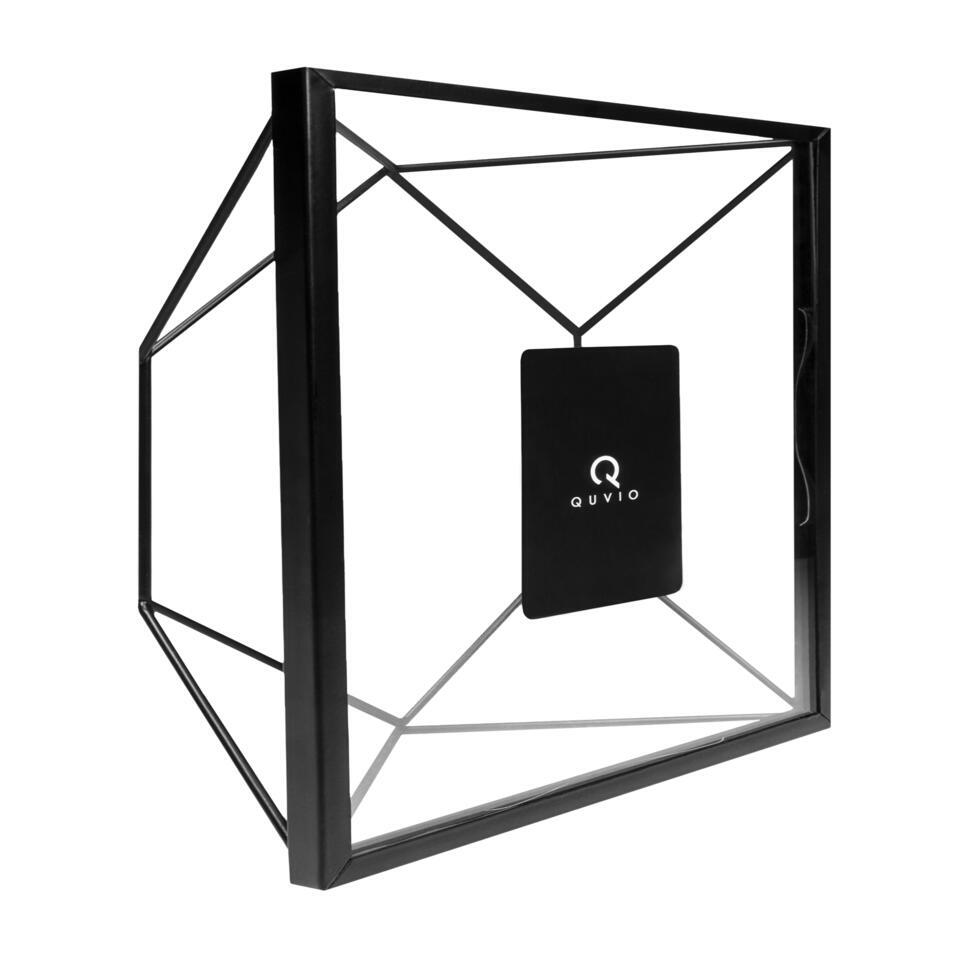 QUVIO Fotolijstje hexagon staal 15 x 15cm – Zwart