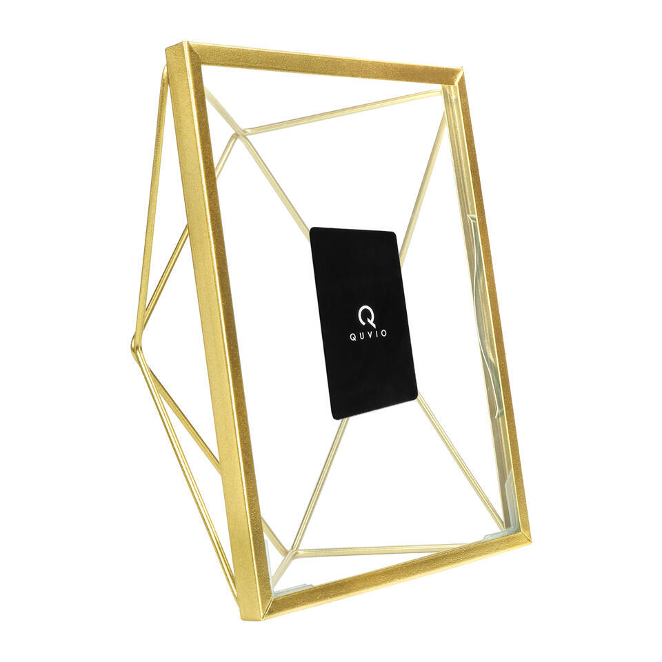 QUVIO Fotolijstje hexagon – 15 x 20.5 cm – staal – Goud